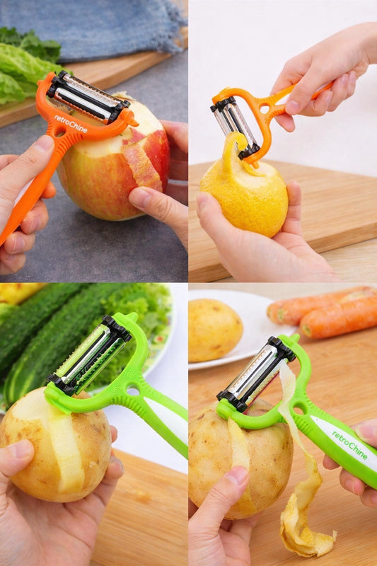 3 in 1 Rotary Potato and Carrot Peeler Slicer for Fruits and Vegetables