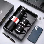 Stainless Steel Vacuum Flask Hot & Cold Thermos Bottle With Cups