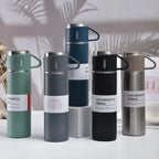 Stainless Steel Vacuum Flask Hot & Cold Thermos Bottle With Cups
