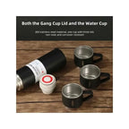 Stainless Steel Vacuum Flask Hot & Cold Thermos Bottle With Cups