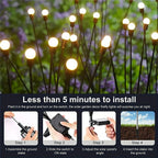 Solar Firefly Garden Lights Waterproof Outdoor Decorative Warm Light