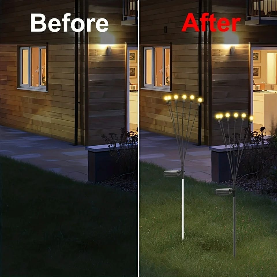 Solar Firefly Garden Lights Waterproof Outdoor Decorative Warm Light