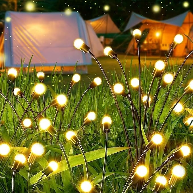 Solar Firefly Garden Lights Waterproof Outdoor Decorative Warm Light