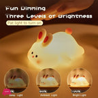 Silicon Rabbit Lamp Rechargeable Cute Bunny Night Lamp Touch Sensor
