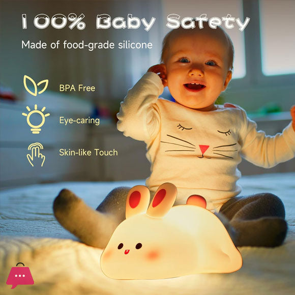 Silicon Rabbit Lamp Rechargeable Cute Bunny Night Lamp Touch Sensor