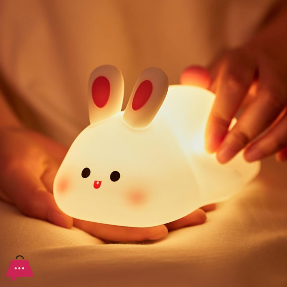 Silicon Rabbit Lamp Rechargeable Cute Bunny Night Lamp Touch Sensor