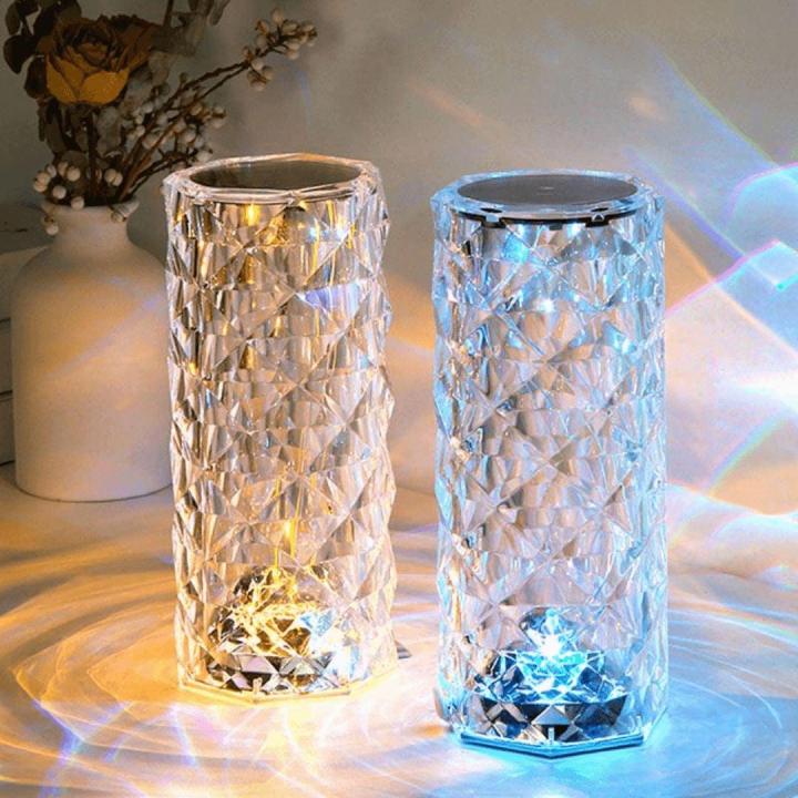 Crystal Diamond Lamp with Remote Rechargeable LED | 16 colours