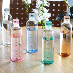 Time Marker Glass Water Bottle - Hydration Made Easy