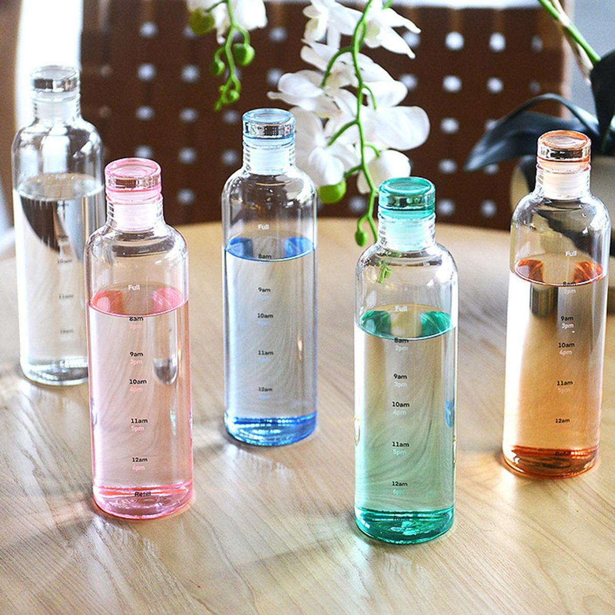 Time Marker Glass Water Bottle - Hydration Made Easy