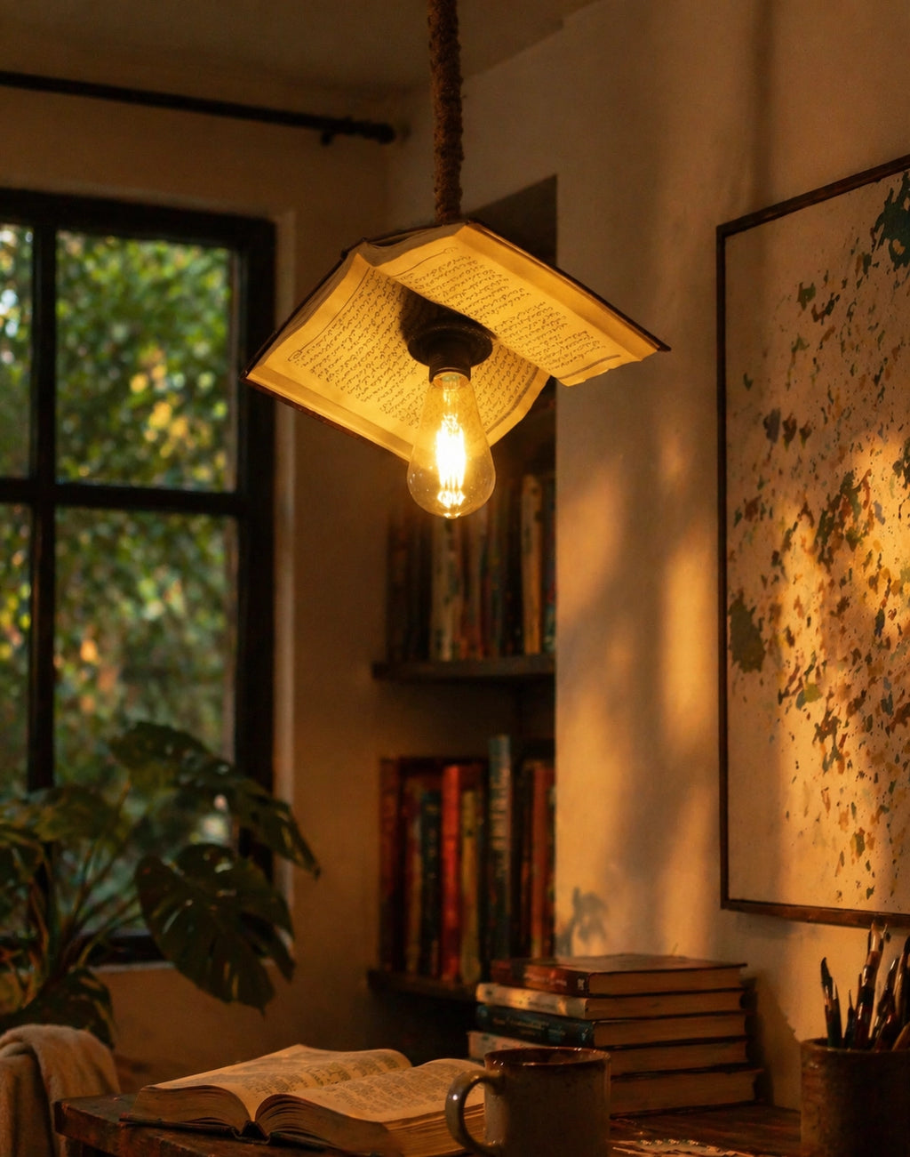 Aesthetic Real Book Hanging Light