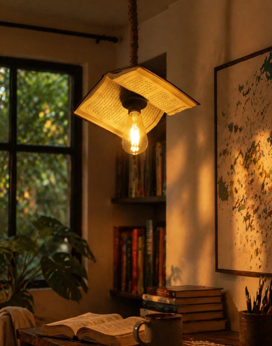 Aesthetic Real Book Hanging Light