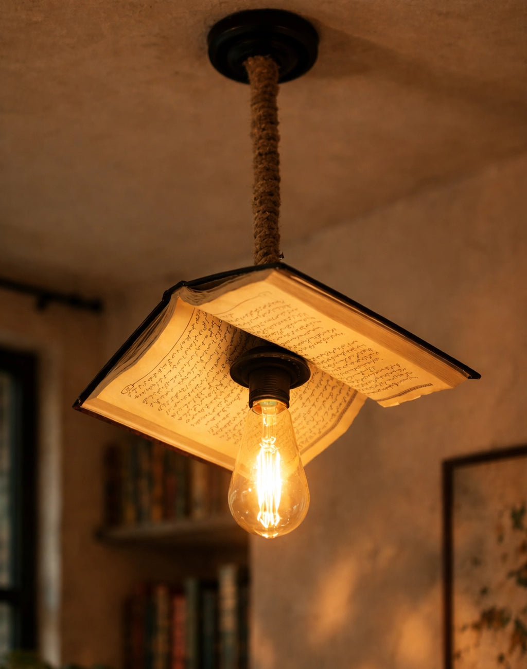 Aesthetic Real Book Hanging Light