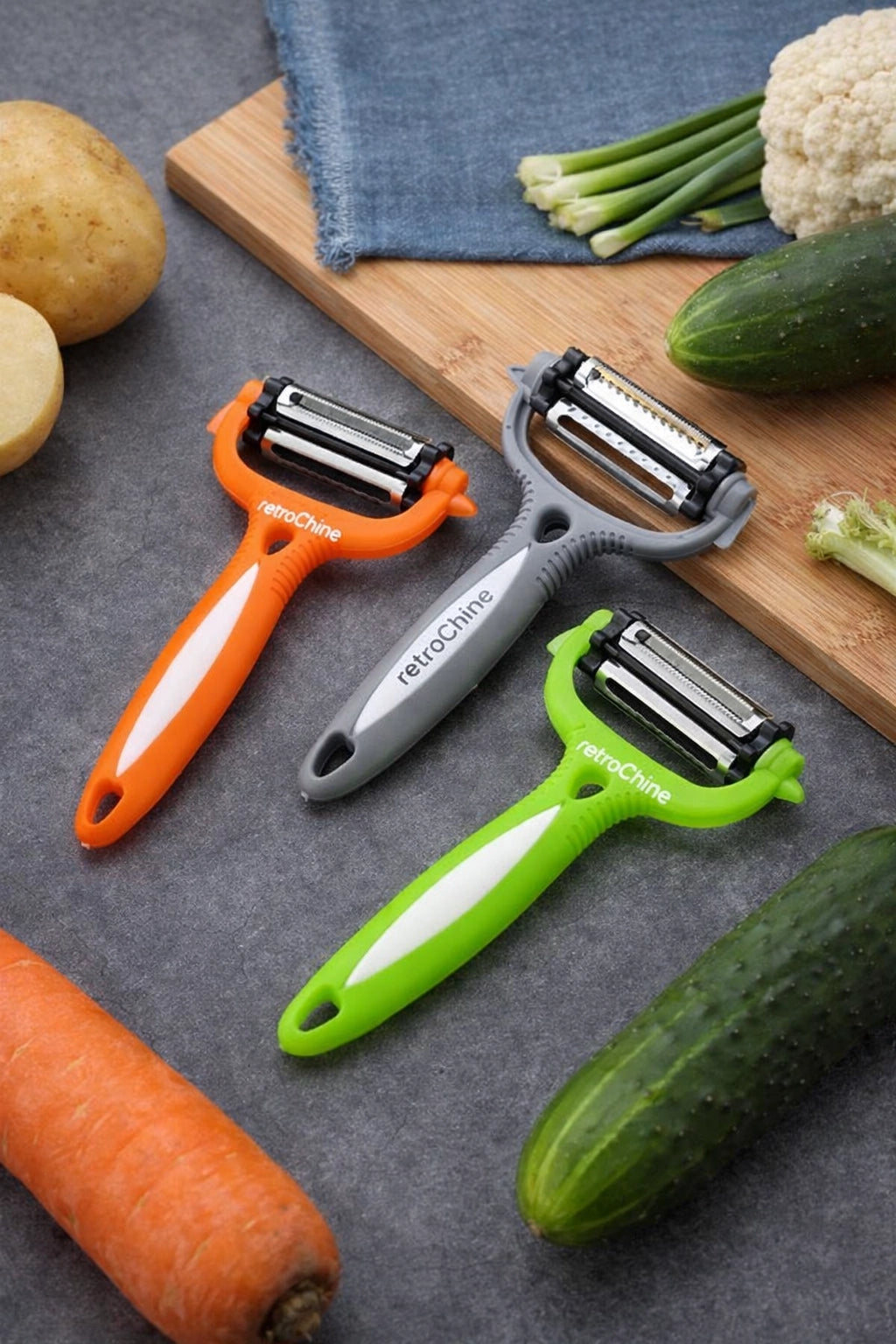 3 in 1 Rotary Potato and Carrot Peeler Slicer for Fruits and Vegetables