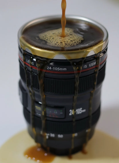Camera Lens Coffee Mug – Stainless Steel Creative Drinkware