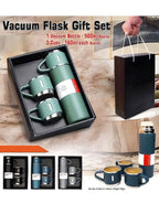Stainless Steel Vacuum Flask Hot & Cold Thermos Bottle With Cups